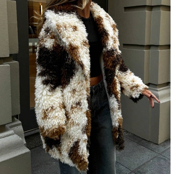 Cozy Tie Dye Wide Color Lined open Front Coat Jacket - Picture 4 of 7